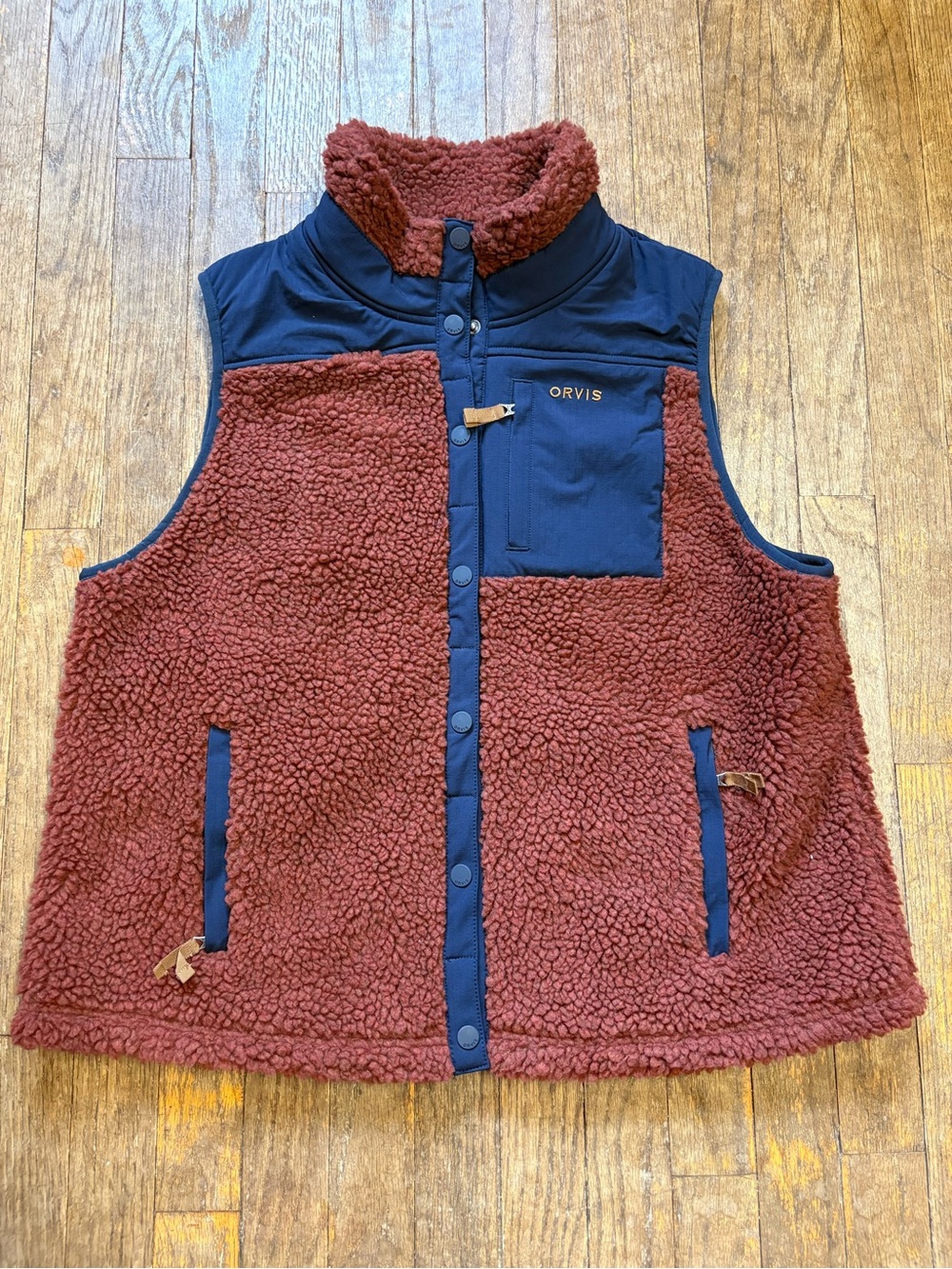 Orvis Women’s Mad River Sherpa Snap Vest with Navy Accents